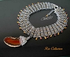 brazilian agate chainmaille necklace